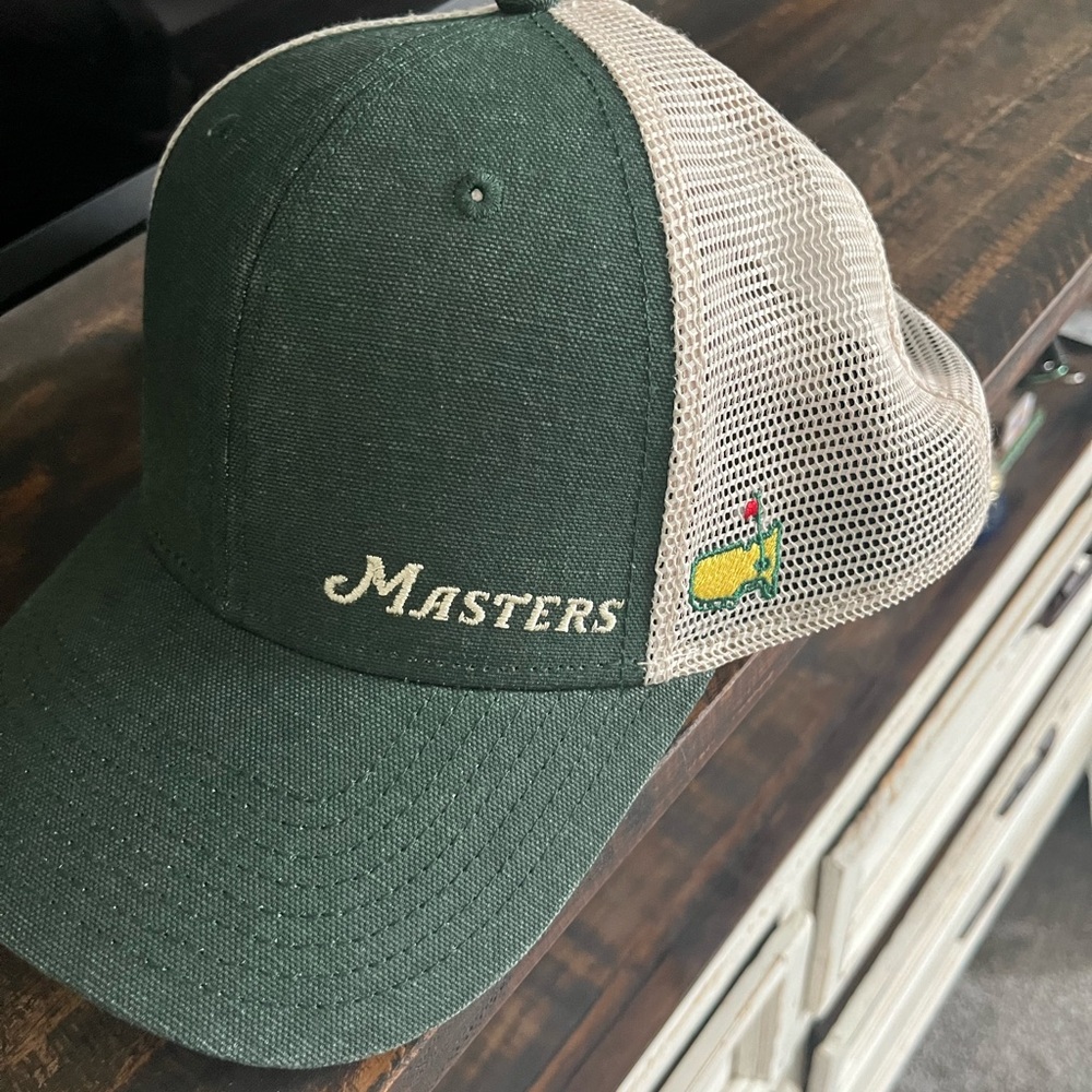 Green and Tan Masters Trucker Hat